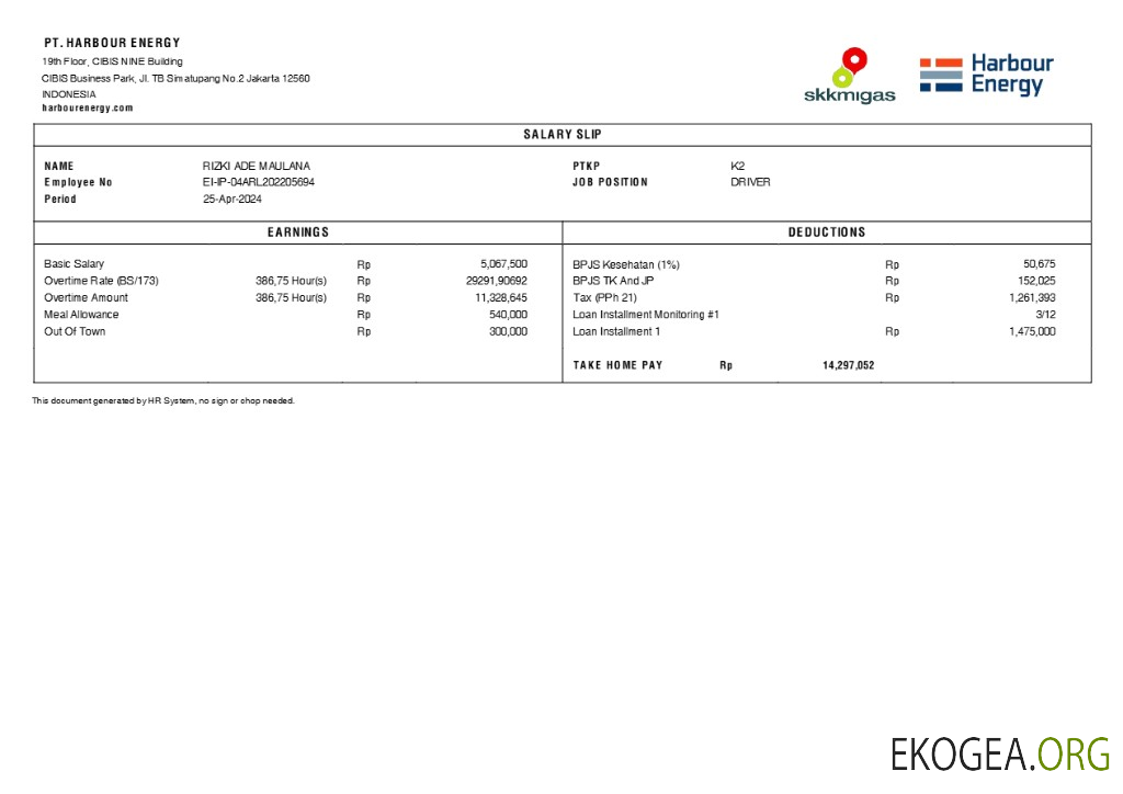 Modèle de fiche de salaire de Harbour Energy aux formats Word et PDF.pdf, 1